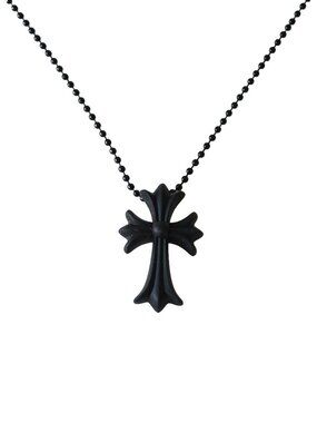 Chrome Hearts Silicone Cross Necklace Black
